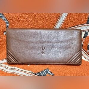 YVES SAINT LAURENT❤️🌟VINTAGE LONG BIFOLD WALLET⭐️ Super Soft Leather 🌟